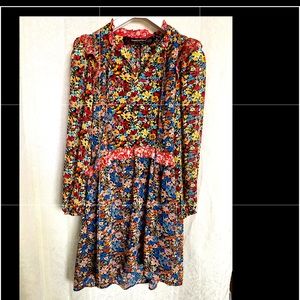 Code X Mode floral long sleeve boho dress size XS